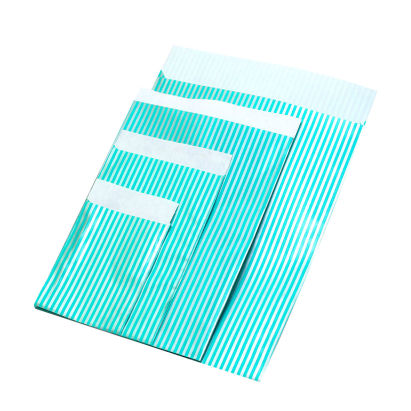 1000 Stück Papier Flachbeutel 167392F, Lignes, türkis - silber, 88g/m², 95x140mm