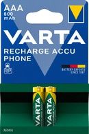 2 Stück VARTA Akkus RECHARGE ACCU Phone Micro (AAA)