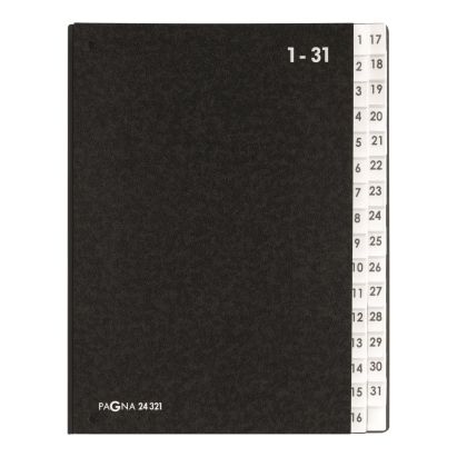1 Stück PAGNA Pultordner, DIN A4, 31 Fächer, 1 - 31, schwarz (24321-04)