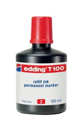 1 Stück edding T 100 Nachfülltinte für Permanentmarker, 100ml, rot