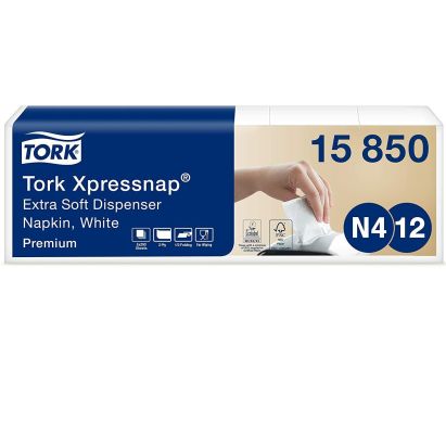 1000 Stück TORK 15850 Spenderservietten N4, Xpressnap, 1/2 Falz, 2-lagig, weiß, Kleinpackung