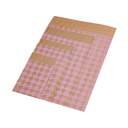 1000 Stück Papier Flachbeutel 89204F, Triangle, rosa auf Kraft, 60g/m², 95x140mm