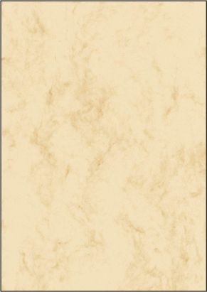 100 Stück Sigel Marmor-Papier, DP 372  A4, 90 g/qm, Feinpapier, beige