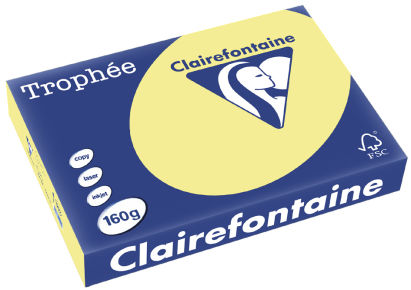 250 Blatt Kopierpapier Clairalfa Universal-Papier Trophée (Hellgelb) DIN A4, 160 g/qm