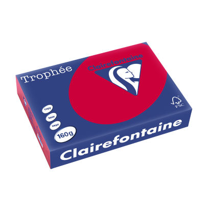 250 Blatt Kopierpapier Clairalfa Universal-Papier Trophée (Kirschrot) DIN A4, 160 g/qm
