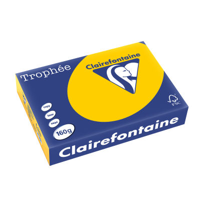 250 Blatt Kopierpapier Clairalfa Universal-Papier Trophée (Sonnenblumengelb) DIN A4, 160 g/qm