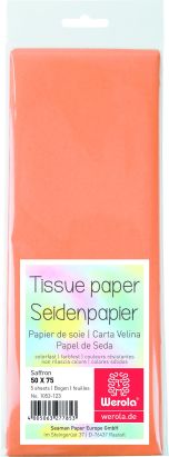 5 Stück Seidenpapier 50 x 75cm, 17 g/m², safran