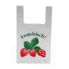 2000 Stück HDPE- Hemdchentragetasche Shopper, 280+140x460mm, 14my, Erdbeeren, weiß, geblockt