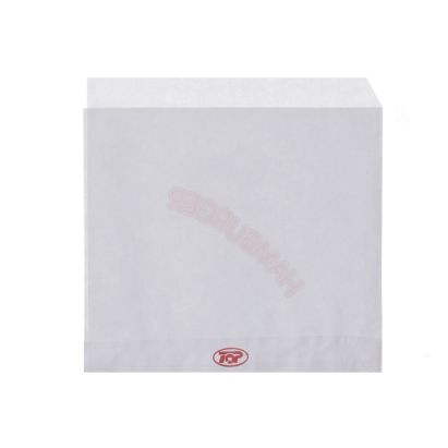 2000 Stück Hamburger- Snackbeutel, Kraftpapier, 16x16cm, weiß mit Druck