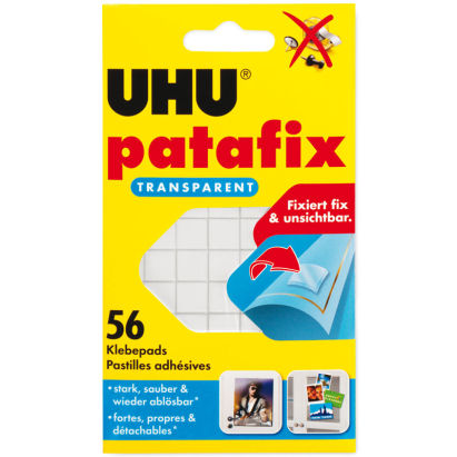 1 Stück UHU Klebepads patafix, wieder ablösbar, transparent (48815)