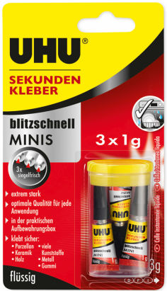 1 Stück UHU Sekundenkleber Mini 3x1g (45415)