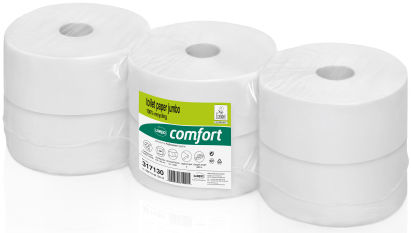 6 Rollen Wepa Jumbo Toilettenpapier, 2-lagig, 380m, weiß (317131)